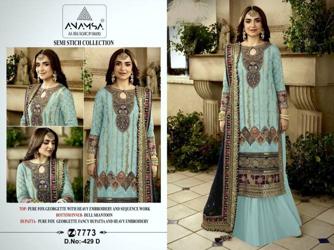 Anamsa 429 A To D Hit Colors Georgette Pakistani Suits Wholesale Shop In Surat